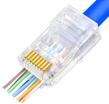 三择创通50098 超五类通孔非屏蔽水晶头100个 盒装