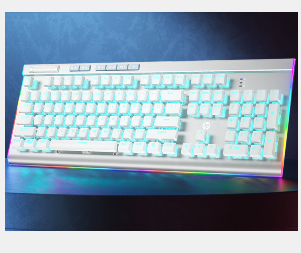 惠普GK520S 超薄豪华RGB机械键盘青轴（白色）