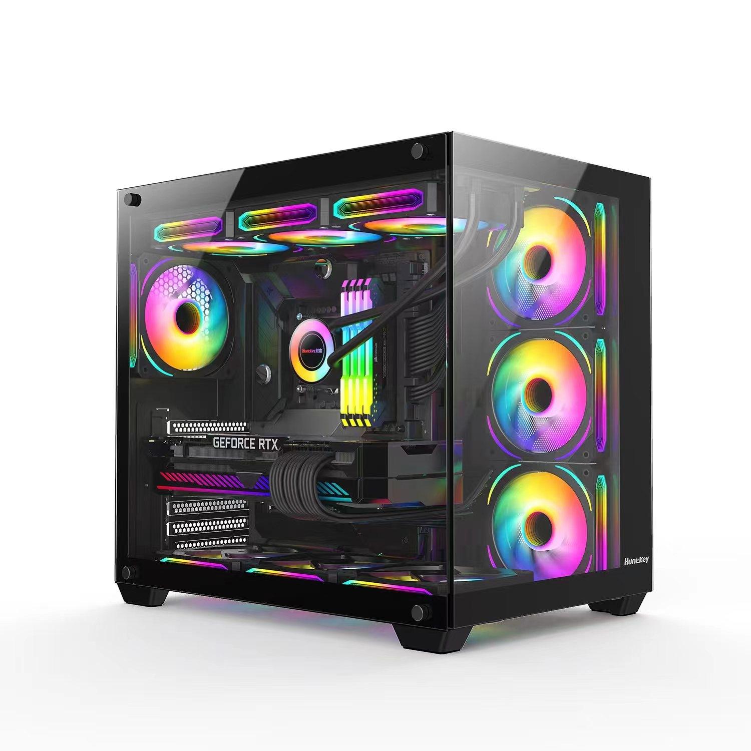 航嘉 S980龙卷风黑色 全景板360水冷 机箱