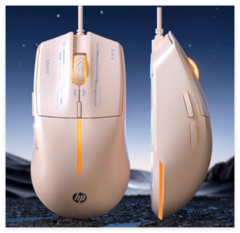 惠普【M100奶茶】静音游戏发光鼠标