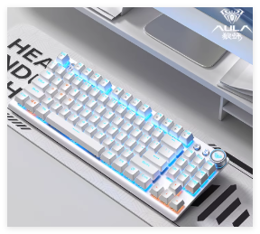 狼蛛3001（青轴白色）蓝牙三模机械键盘